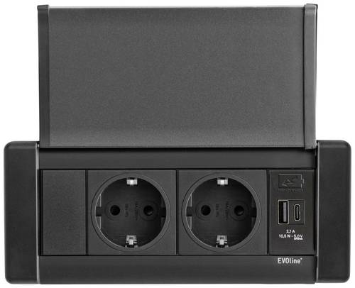EVOline (1459200-961-0002) Steckdosenleiste Schwarz Schutzkontakt