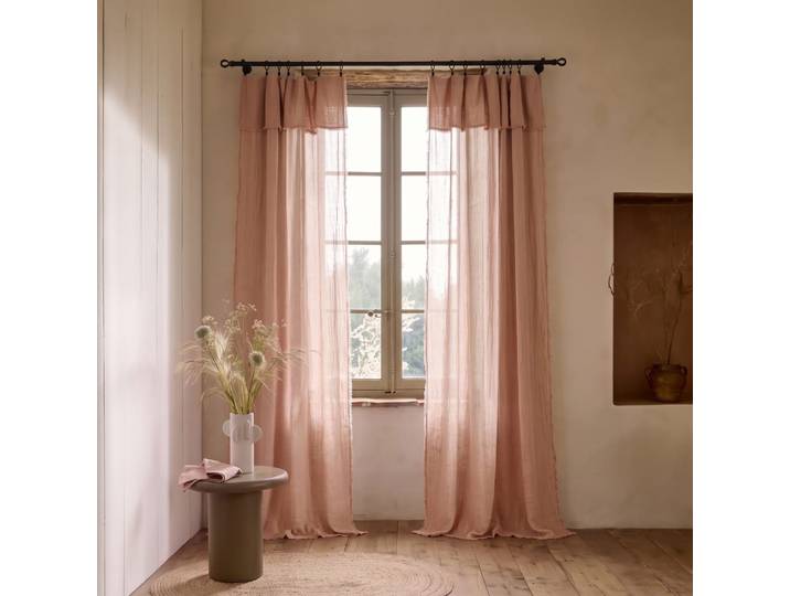 Rideau en coton rose 145x280 cm