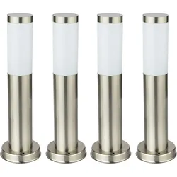 4er Set Smart Sockel Lampen Garten Außen Edelstahl Hof Einfahrt Steh Leuchten dimmbar im Set inkl. RGB LED Leuchtmittel