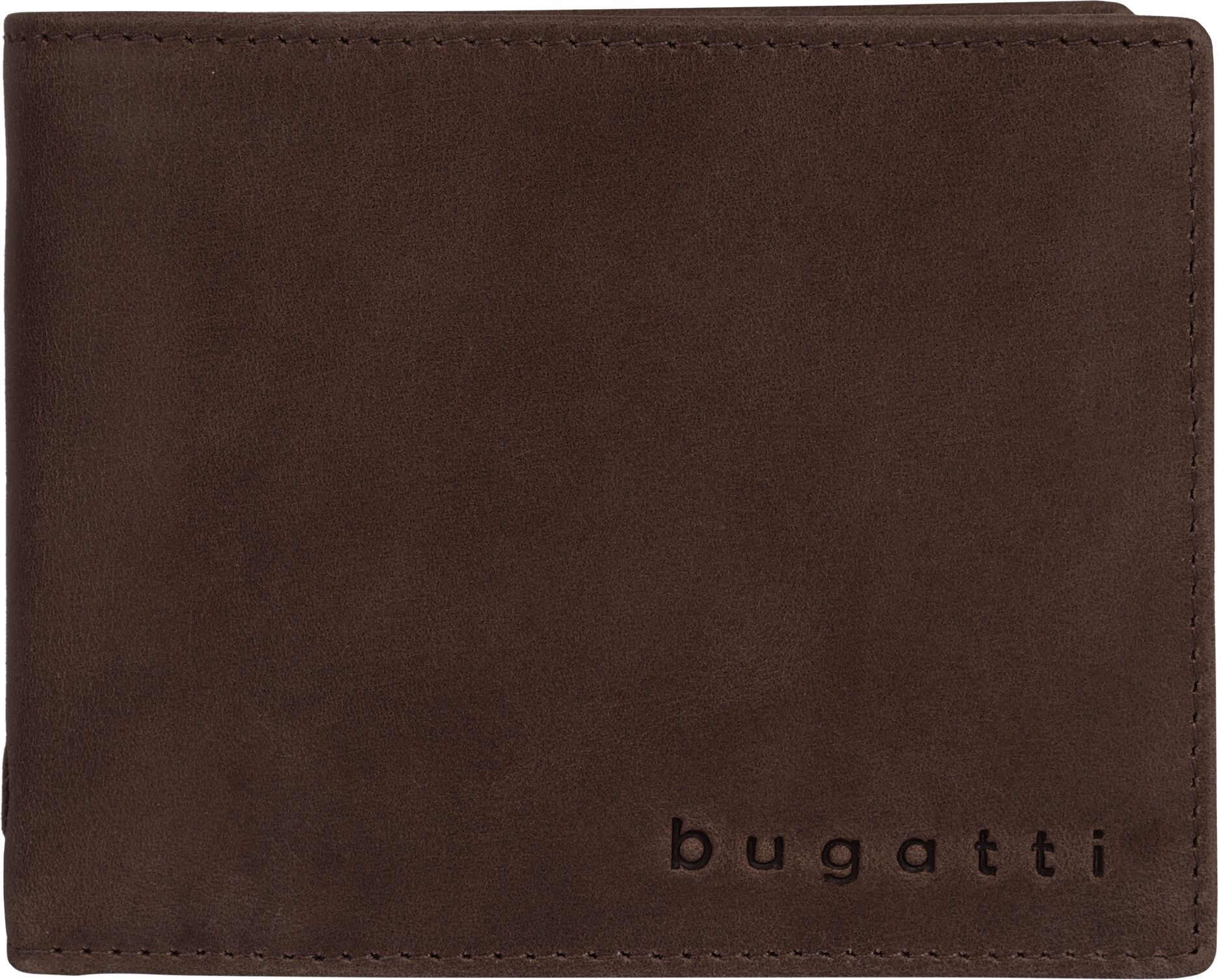 Geldbörse BUGATTI "BUGATTI Herren VOLO echt Leder", Herren, braun, Leder, unifarben, Kleinlederwaren Geldbörse, echt Leder braun Einheitsgröße