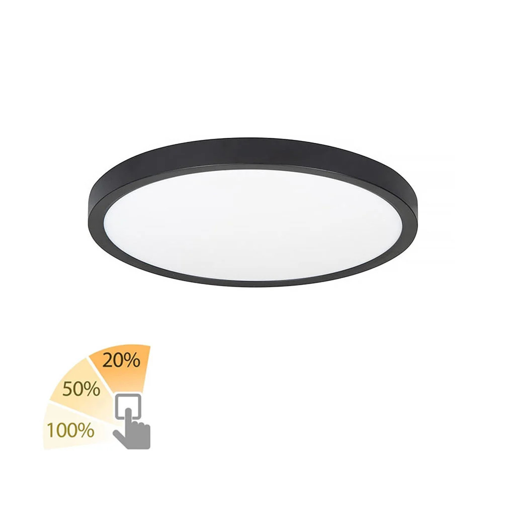 Highlight Piatto Plafondlamp LED zwart Ø 23,5 cm