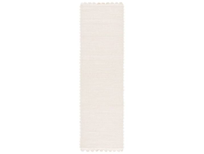 Tapis côtier en laine blanc, 69 x 244 cm