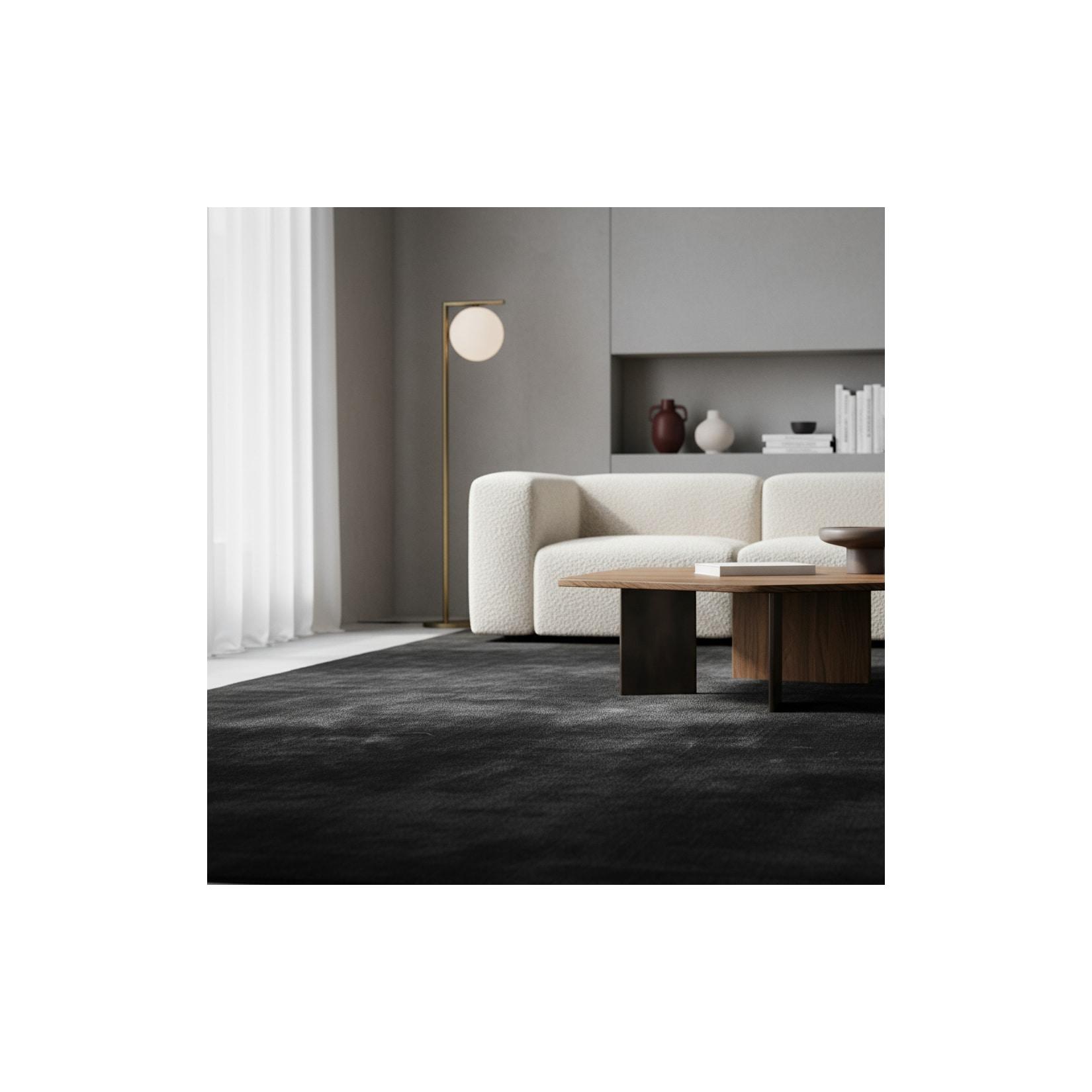 Teppich Kurzflor Waschbar ISAR in Schwarz, einfarbig, Ø 160 cm