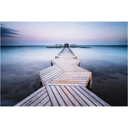 Leinwandbild Twilight Pier Multicolor ca. 85x113cm