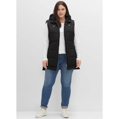 Steppweste SHEEGO, Damen, Gr. 50, schwarz, 100% Polyester, Füllung:100% Polyester, unifarben, Westen Steppweste