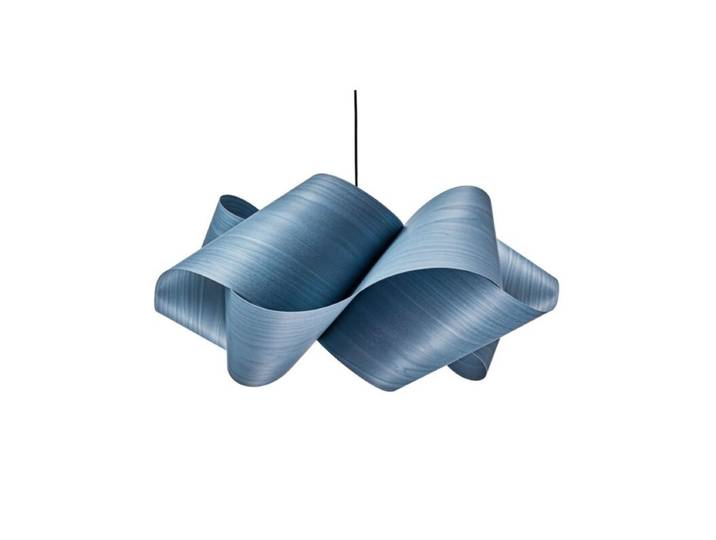 LZF Pendelleuchte Swirl - Blue (Blau) , Schwarz matt , Large Boh