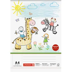 5x Brunnen, Heft + Block, Malblock, DIN A4, 75 Blatt (A4, Blanko)