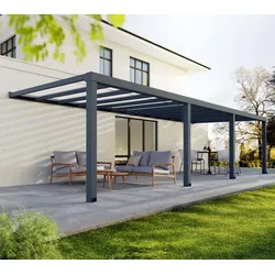 Palram - Canopia Aluminium Terrassenüberdachung Stockholm | Anthrazit | 341x950x324 cm - Anthrazit