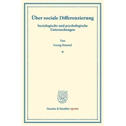 Über sociale Differenzierung., Fachbücher von Georg Simmel