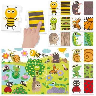 Lernspiel Montessori Tier-Puzzle Fühle & Erkenne