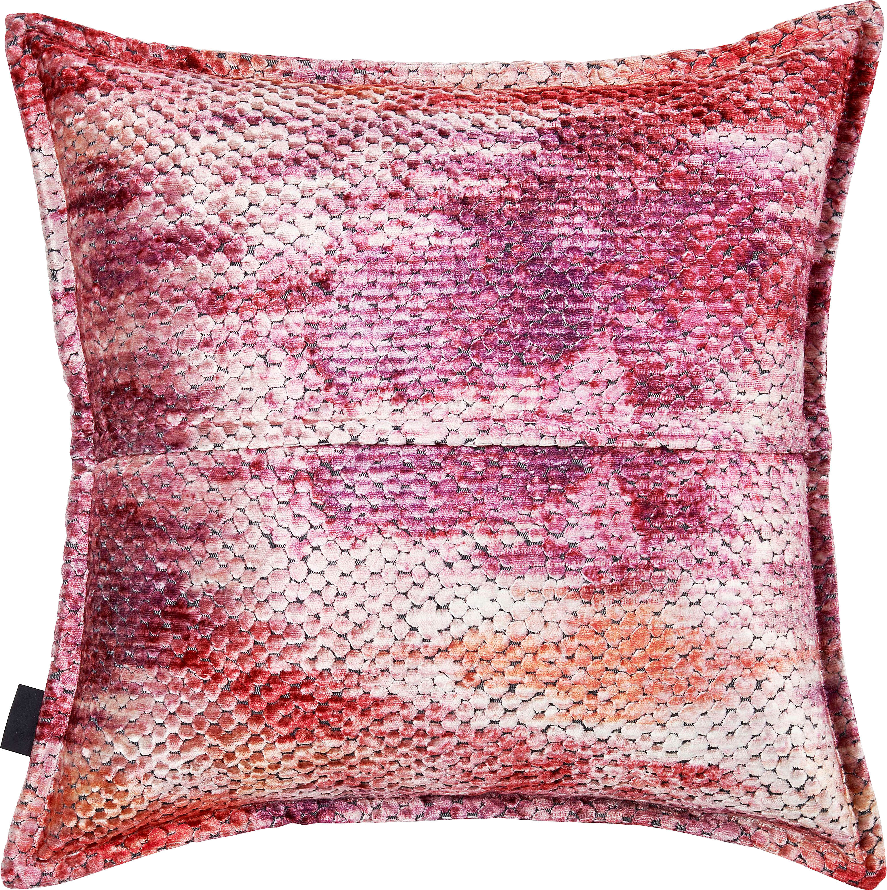 Dekokissen DONE. "Glam Colour", rot (rost, blutrot, brombeer, meliert), B:65cm L:65cm, Polyester, Dekokissen_Sitzkissen_Kissenhüllen, Dekokissen, Reißverschluss, Ohne Füllung, meliert