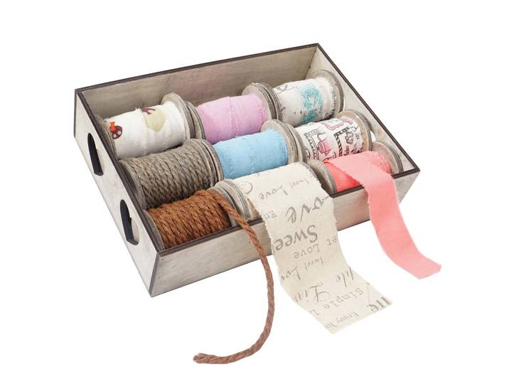 DEKO-BOX BÄNDER 9 ROLLEN Multicolor 9er-Set