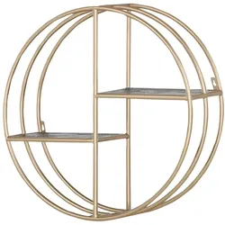 Wandregal  Fence , gold , Maße (cm): T: 24.0  Ø: 70