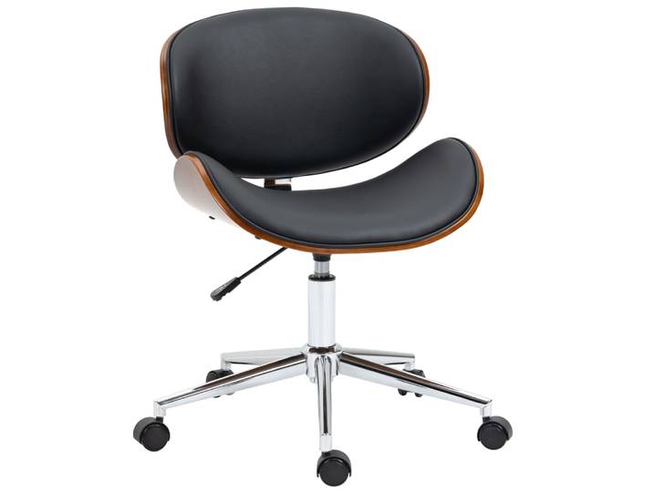 Chaise de bureau design vintage bois peuplier noir