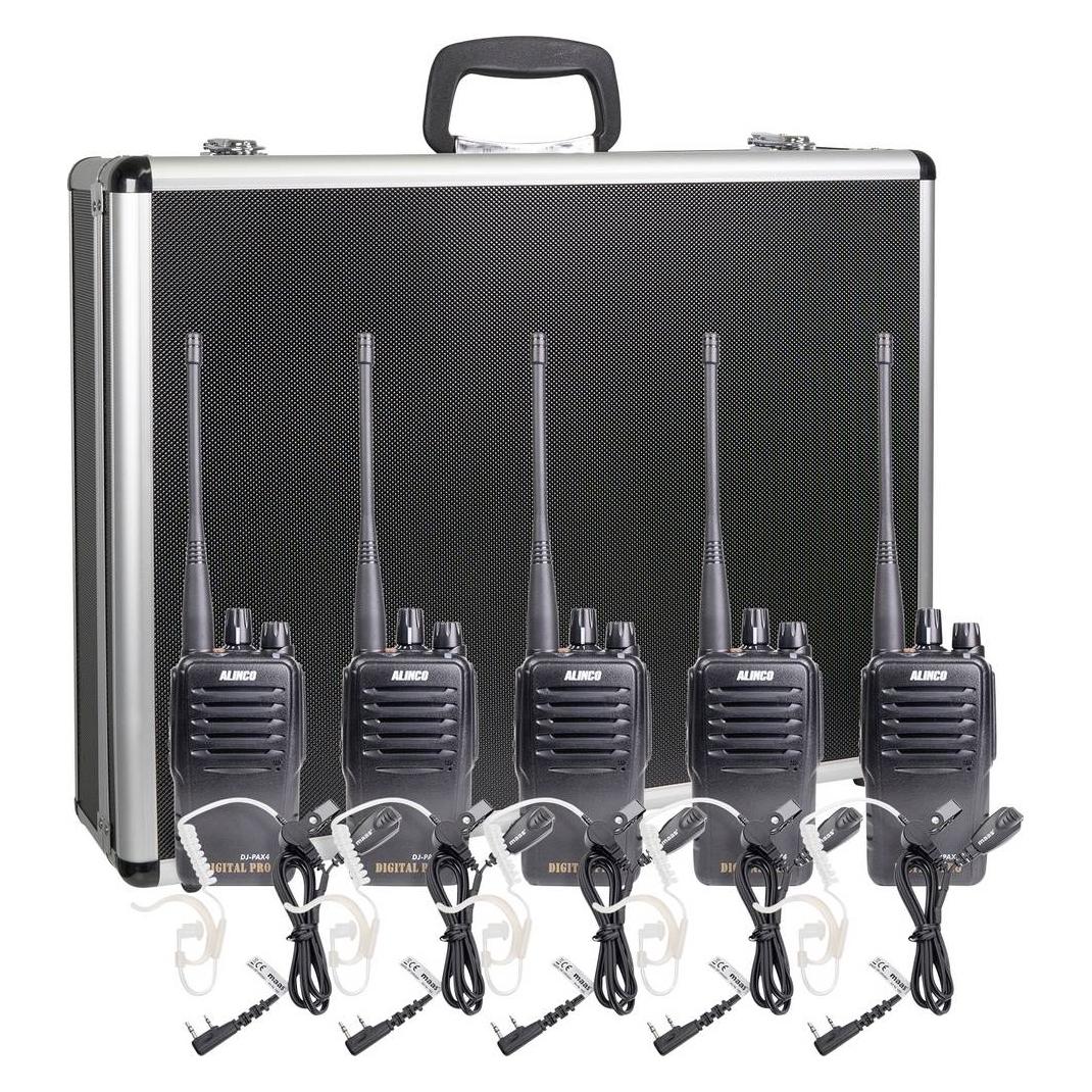 Alinco Team-Set DJ-PAX-4 + KEP-24-VK 150097 PMR-Handfunkgerät 5er Set (5 km) (150097)