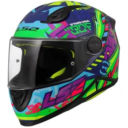 LS2, Motorradhelm, FF812 KID SVENT Kinderhelm blau-grün S (S, 47 - 48 cm)