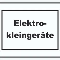HB-Druck Elektrokleingeräte Mülltrennung Aufkleber mit Text A4 (210x297mm)