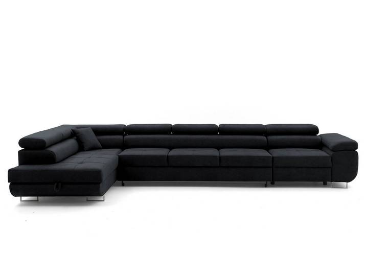 Muffo Ecksofa WILD XXL, mit Bettkasten, Hohe Metallfüße, verstellbare Kopfstützen, Liegefläche 125x240