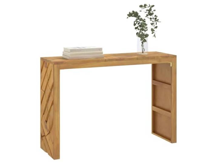 NKOPPFG Konsolentisch 110x35x75 cm Massivholz Teak Beistelltisch Massiv Teakholz, natürlich geschliffen, robust, Flur, Diele, Wohnzimmer, Ablage