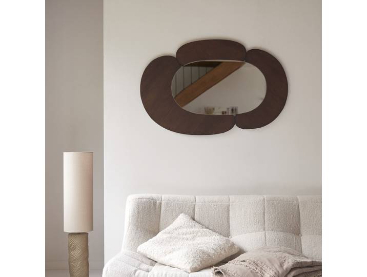 Ovaler Spiegel aus dunklem Mindiholz 115x75 cm Eda - Braun