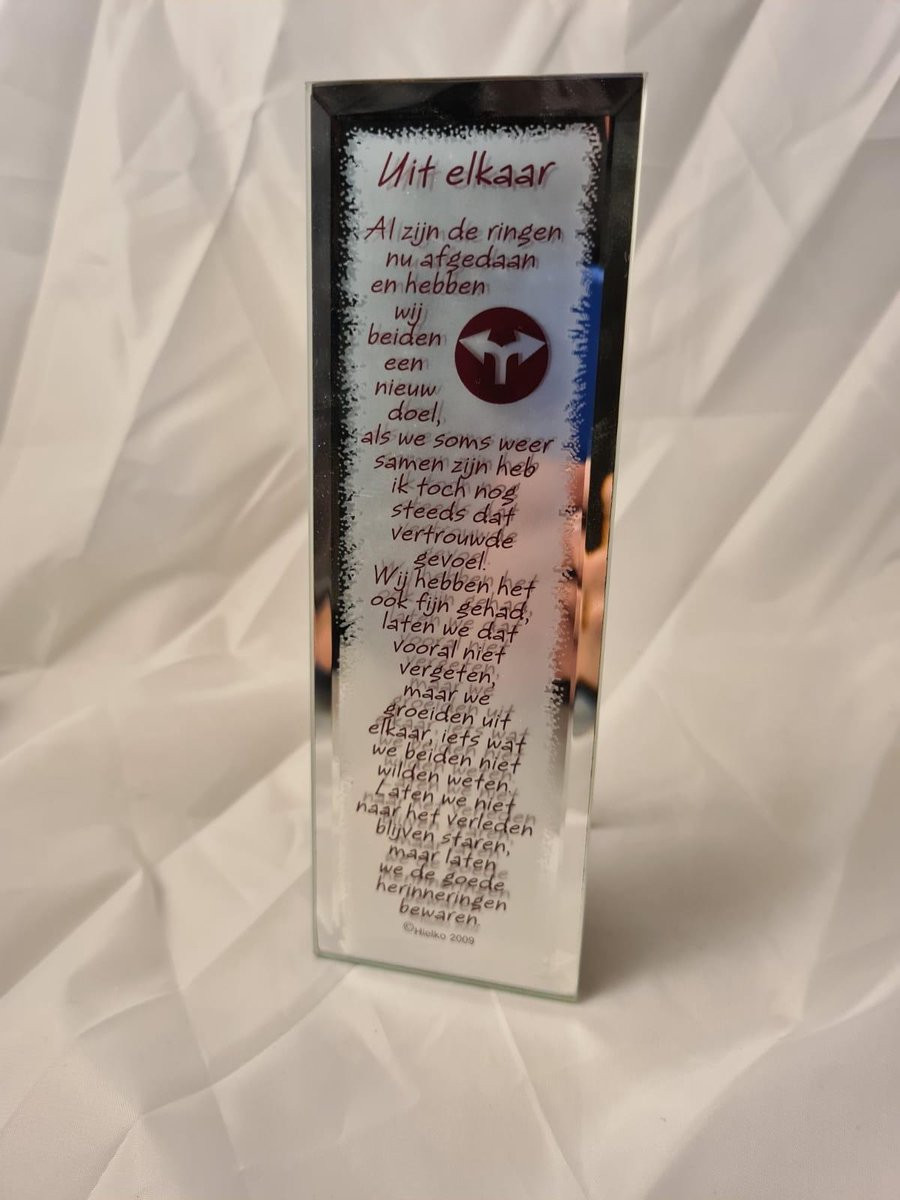 Decoratieve tafelspiegel met gedicht als uniek geschenk