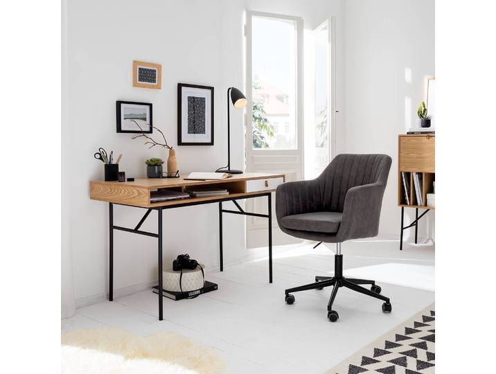 Bürodrehstuhl 60 x 95 x 61cm Grau/Grau