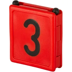 Kerbl Halsbandnummer DUO, 1-stellig 6er Pack rot - 209423 - rot