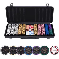 Longfield Pokerset im schwarzen Koffer mit 500 Chips mit Wertaufdruck (14 Gramm) (Deutsch)