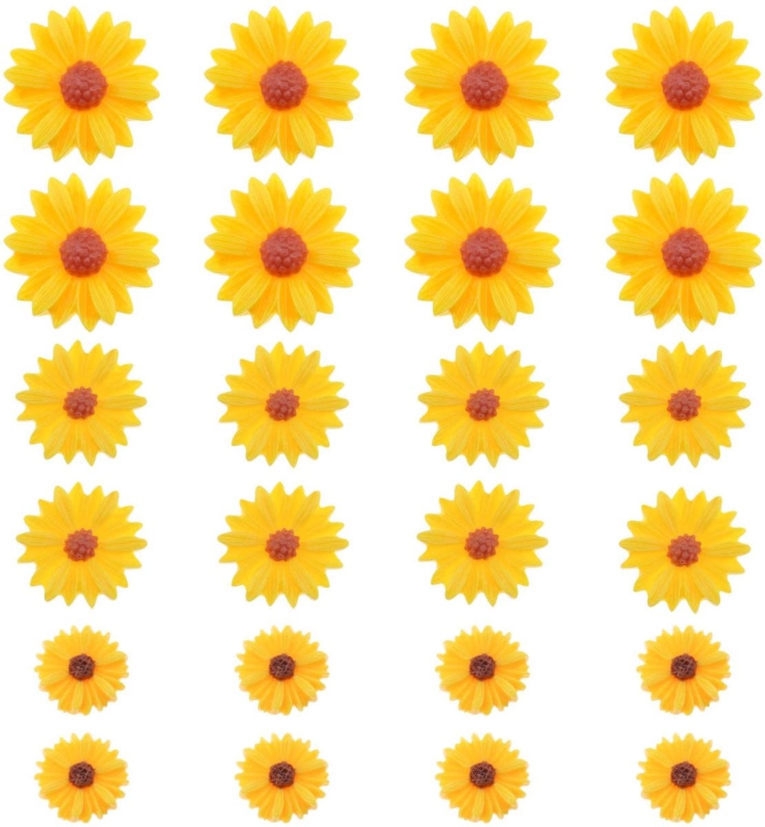 Dailygoods Madeliefje Hars Bedels 50 Stuks - Kunstmatige Bloemen voor Decoratie en Haaraccessoires