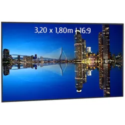 KIMEX - Rahmenleinwand 3,20 x 1,80m - Format 16:9 - Extra schmaler Rahmen