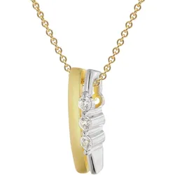 trendor 28036 Damen-Halskette 925 Silber Bicolor mit Zirkonia, 40 cm