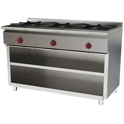 EURAST - Gasherd mit 3 brennern auf 2 regalen - 1200x550x850 mm - 17,5 Kw - 33081255