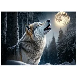 FOTOTAPETE Wolf Wald Tiere 200x140