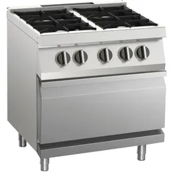 KBS Gastrotechnik Gas-Herd 4 Brenner mit Elektro-Ofen