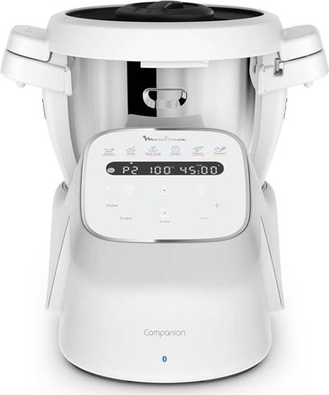 Moulinex HF941AF0, 4,5 l, 16000 RPM, Teig, Kneten, Suppe, Dampf, 120 min, Grau, Weiß, Edelstahl