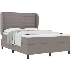 vidaXL, Boxspringbett, Boxspringbett Mit Matratze Stoff Taupe (140 x 200 cm)
