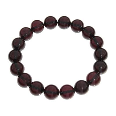 Armband OSTSEE-SCHMUCK "- Kugel 11 mm - Bernstein -" Gr. 19, braun (bernsteinfarben, braun), Armbänder, Damen, Bernstein, Armband