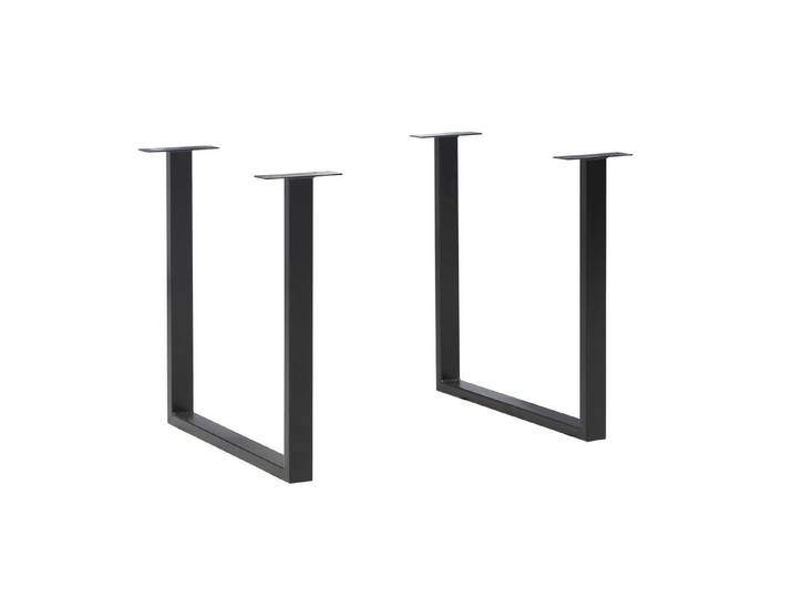 FORTE Tischbein in schwarz, Metall - 71x70,3x19,2cm (BxHxT)