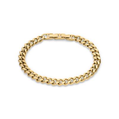 Armband S.OLIVER "Schmuck Geschenk Edelstahl Bold Link", gold (gelbgoldfarben), Armbänder, Herren, 23cm, Edelstahl, Armband