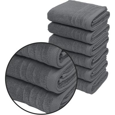 Handtücher OTTO HOME "Sanremo Premium, Premium Handtücher, 600 gr/m², 40x70cm", grau (anthrazit), B:40cm L:70cm, Frottier, Frottier, Handtücher, mit Bordüre, flauschig und weich, Händehandtücher, 5 Jahre Garantie