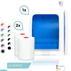 Blanc HYGIENIC SET: Handtuchrollenspender Autocut, Blanc Cosmos + 2 Handtuchrollen Classico - PRODUKTSET