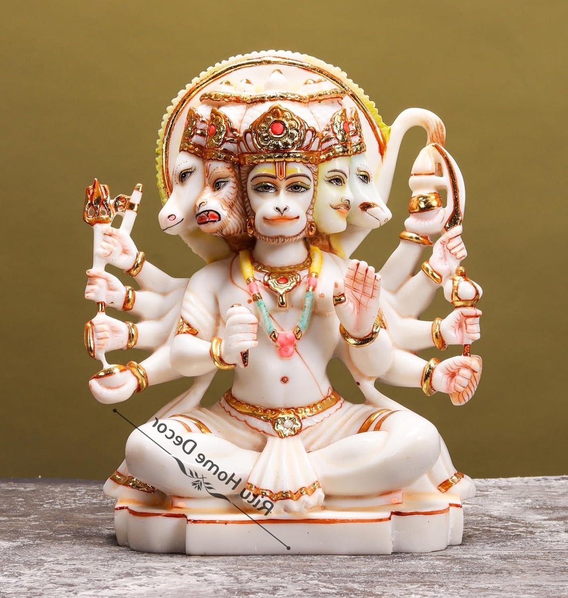 Provento Decoratief Hanuman Standbeeld - Veelkleurig Hindu God Idool voor Aanbidding