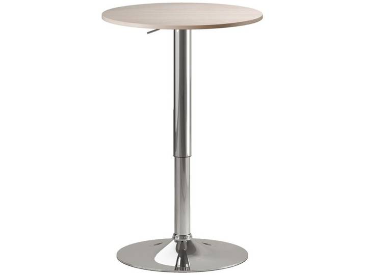 YWJ Table Bar Hauteur Réglable Pivotante 360° Base Ronde Ø60x67-93cm Naturelle Cuisine