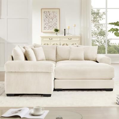 Unbranded Oversized cloud-shaped modular sofa, convertible sofa, extra-thick armrests and Ottoman design.