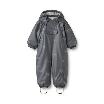 Jumpsuit WHEAT "WHEAT Wintersuit Evig", Mädchen, Gr. 74, grau (reflective jacquard), 100% Polyester (Recycelt), normal, Overalls Jumpsuit