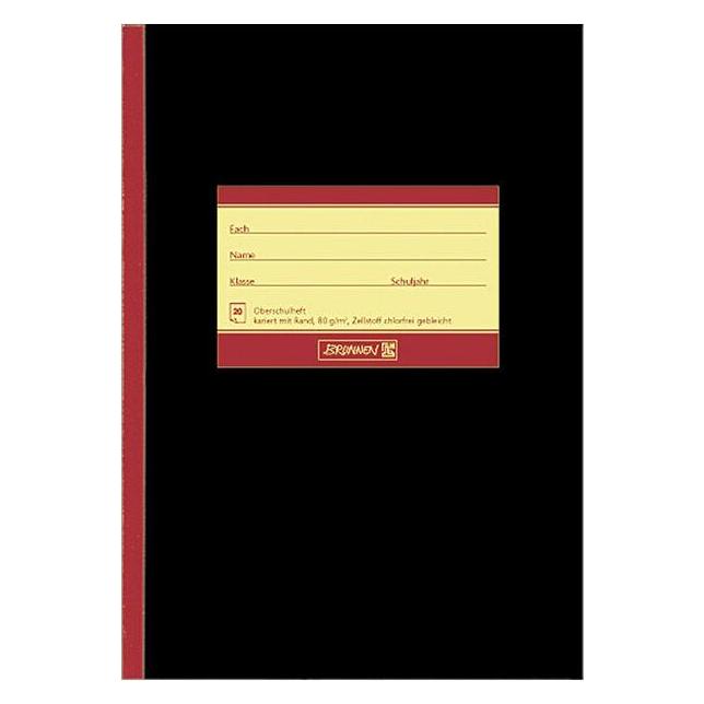 Brunnen Schulheft A5 20 Blatt liniert Lineatur 9 schwarz mit rotem Rand (A5) (1045409)