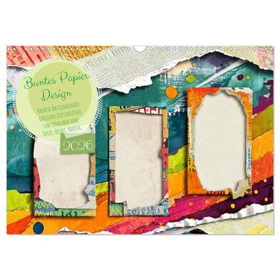 Buntes Papier Design (Wandkalender 2026 DIN A3 quer), CALVENDO Monatskalender