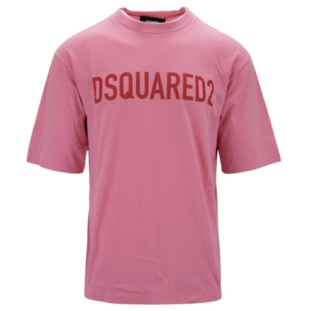 Dsquared2 Loose Fit Brand Logo Roze T-shirt