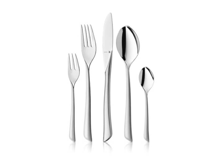 WMF Virginia Edelstahl Besteck Set 6 Personen, Essbesteck Set 30 teilig, Hohlheftmesser, Cromargan protect teilmattiert, kratzbeständig