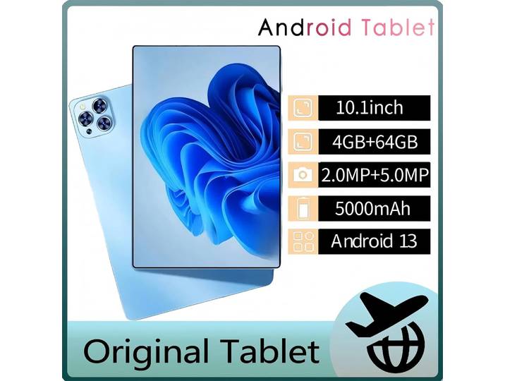 Tablettes Android Nouvelles 10,1 Pouces Octa Core 4 Go de RAM 64 Go de ROM Google Play Double Caméra Double SIM Appel Téléphonique WiFi Tablette 5000 mAh